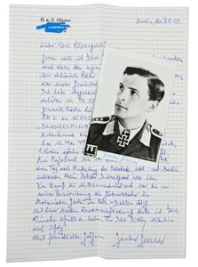 Signature of Luftwaffe KC Recipient 'Günter Glasner'