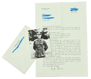 Signature of Wehrmacht Heer KC Recipient 'Rudolf Kunz'