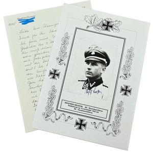 Picture with Signature of Waffen-SS KC Recipient 'Siegfried Brosow'