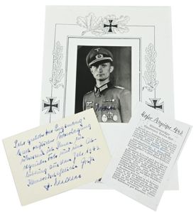 Signature of Wehrmacht Heer KC Recipient 'Hans Endres'