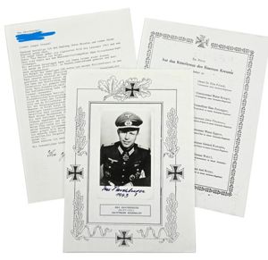 Signature of Wehrmacht Heer KC Recipient 'Max Harschberger'