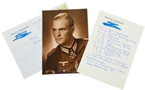 Signature of Wehrmacht Heer KC Recipient 'Hermann Haderecker'