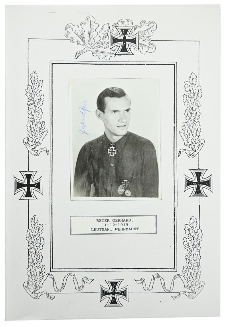 Signature of Wehrmacht Heer KC Recipient 'Gerhard Beier' — image 2