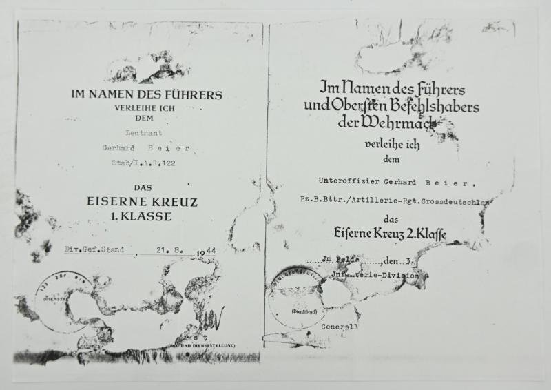 Signature of Wehrmacht Heer KC Recipient 'Gerhard Beier' — image 4