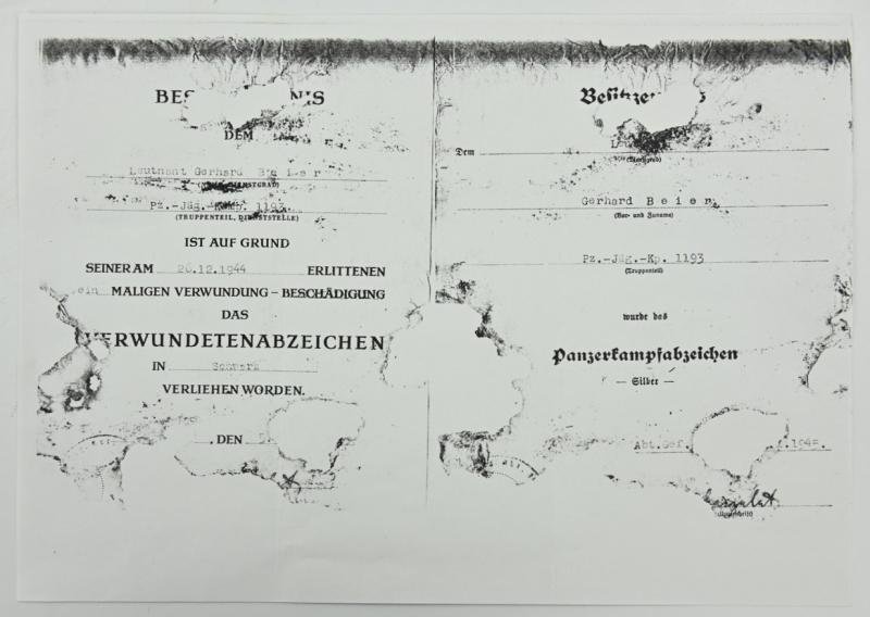 Signature of Wehrmacht Heer KC Recipient 'Gerhard Beier' — image 5