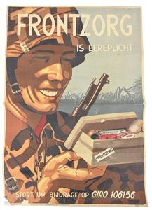 German Dutch Waffen-SS Recruitment Poster 'Frontzorg is ereplicht'