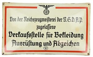 German NSDAP RZM Enamel Sign