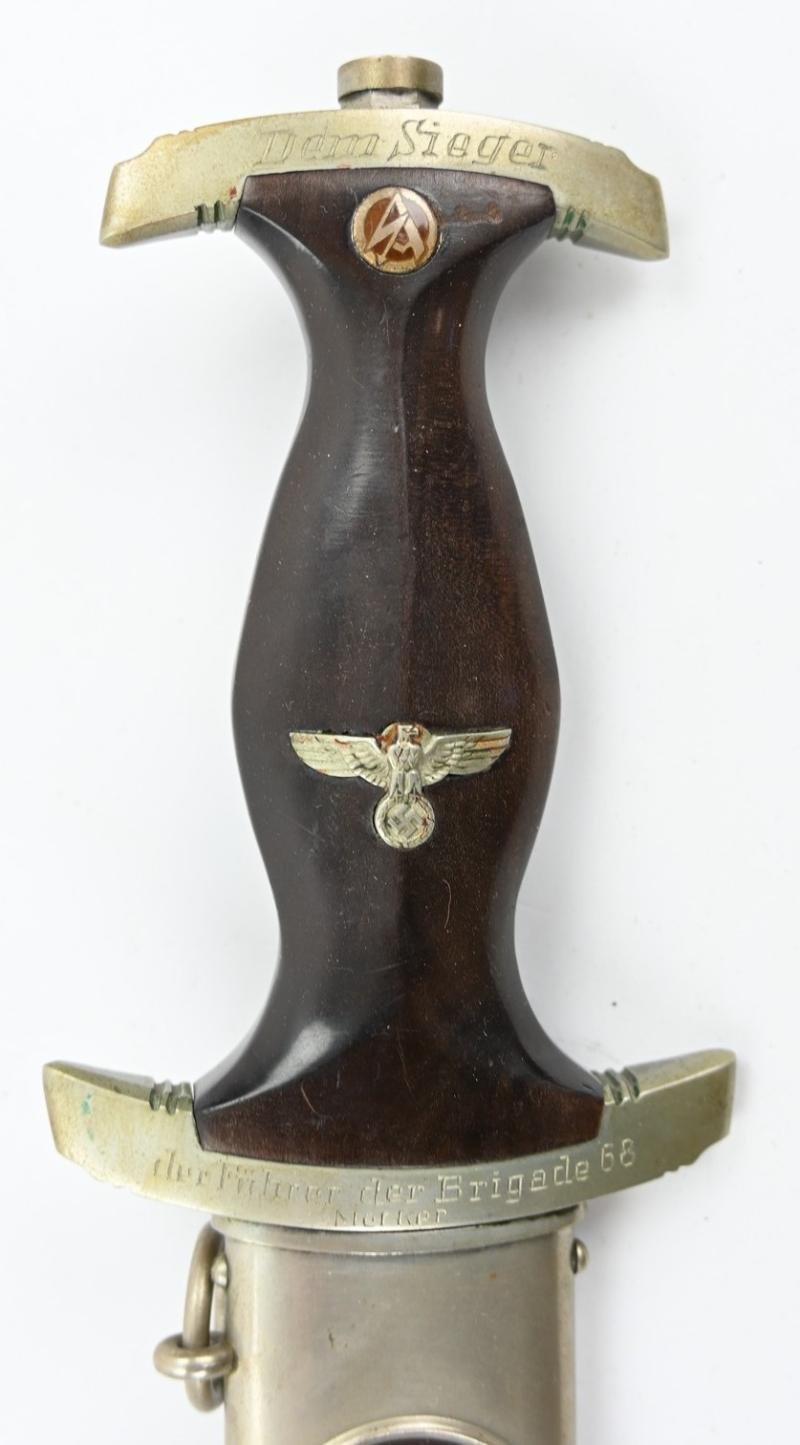 German Engraved SA M-1933 Officer's Dagger 'F. Herder A.S. Solingen' — image 5