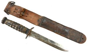 US WW2 Named M3 Fighting Knife with M6 Scabbard 'Tankdestroyer'