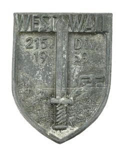 German WH Unit cap Badge 215th Infantry Division