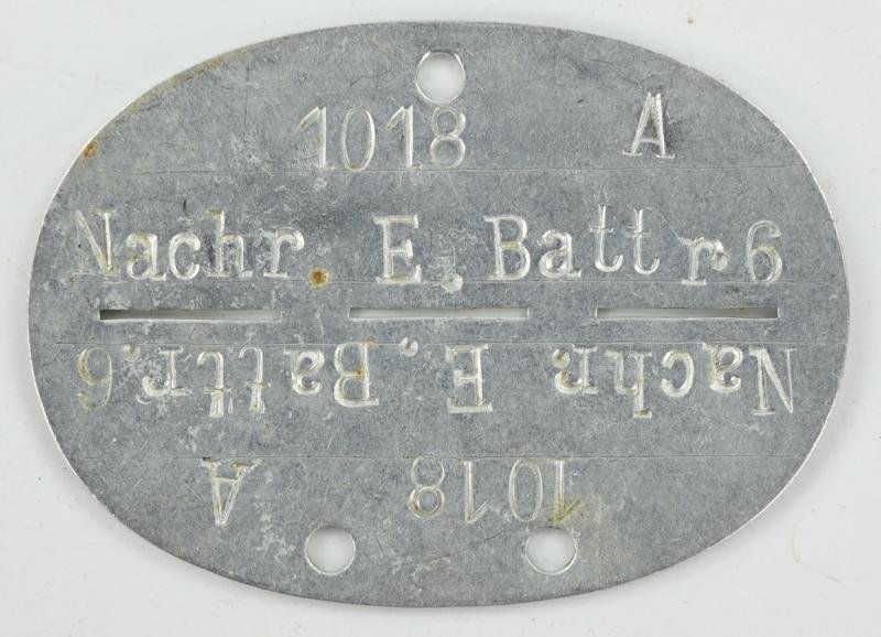 German LW Flak Dog-Tag 'Nachrichten' — image 2