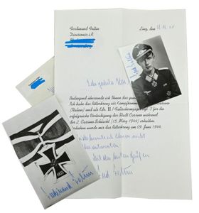 Signature of Luftwaffe FSJ KC Recipient 'Ferdinand Foltin'