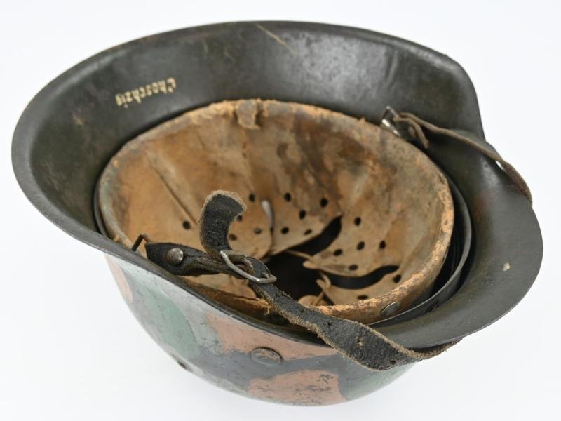 German KM M42 Coastal Artillery Camo Combat Helmet — image 10