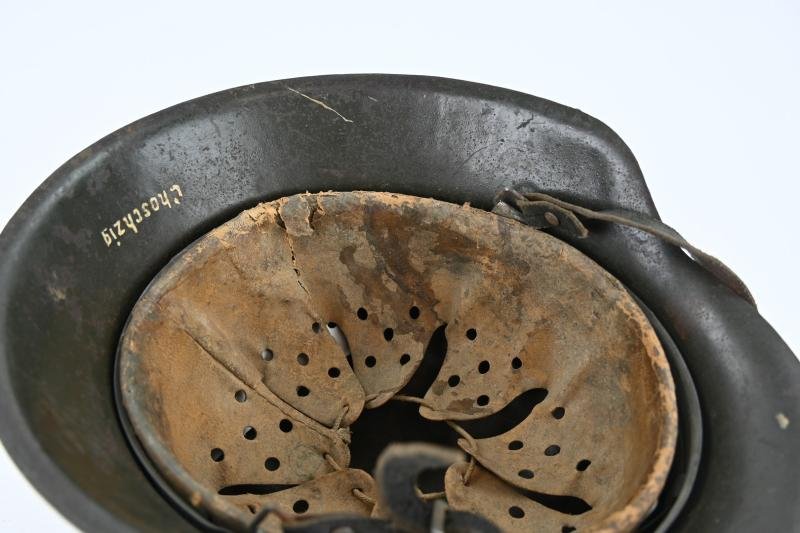 German KM M42 Coastal Artillery Camo Combat Helmet — image 15