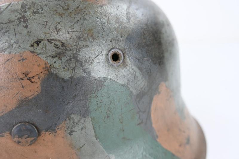 German KM M42 Coastal Artillery Camo Combat Helmet — image 2