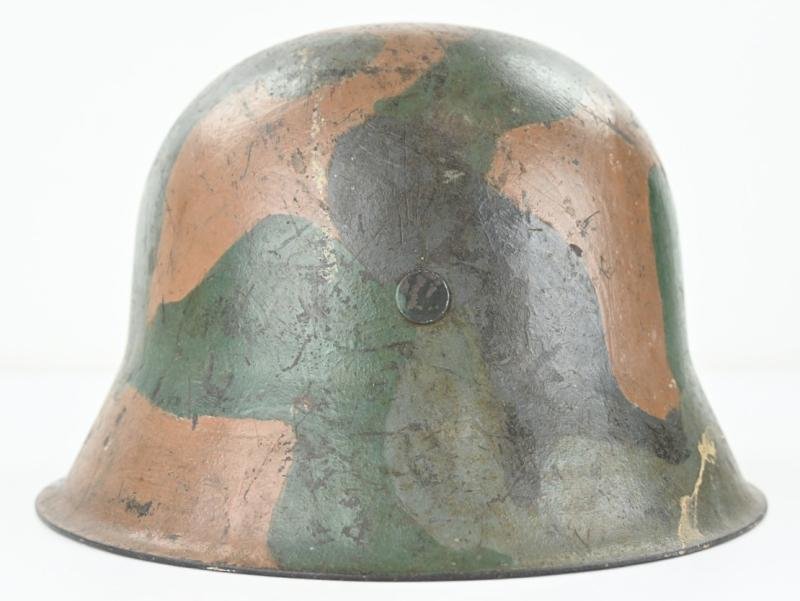 German KM M42 Coastal Artillery Camo Combat Helmet — image 7