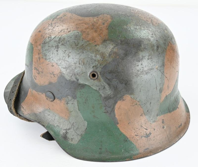 German KM M42 Coastal Artillery Camo Combat Helmet — image 8
