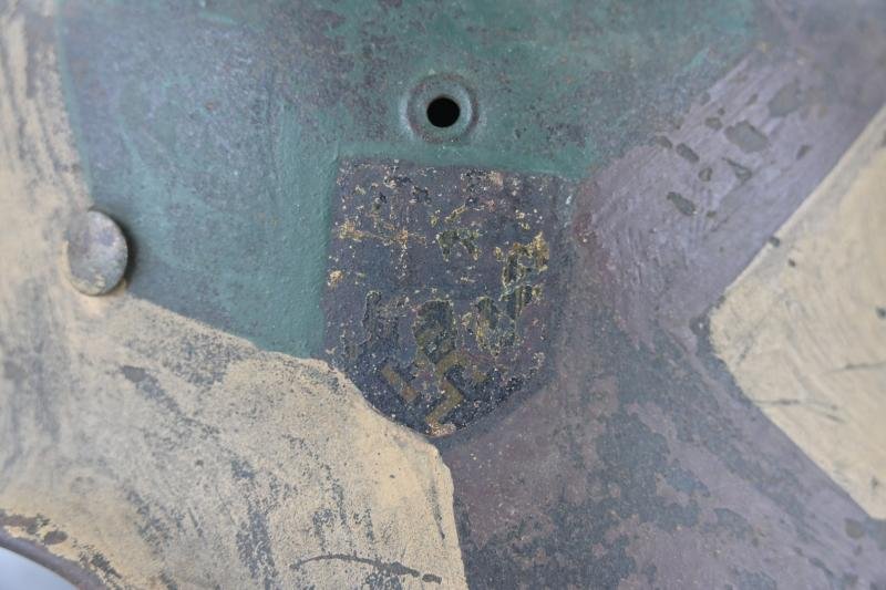 German KM M40 SD Coastal Artillery Camo Combat Helmet — image 2