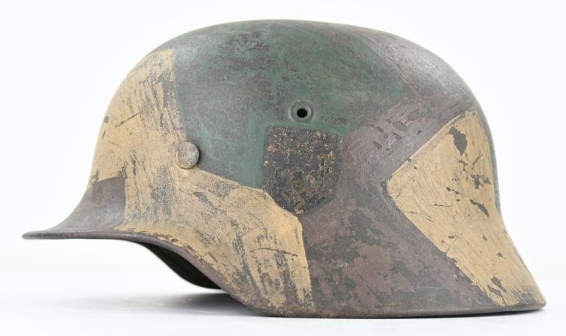 German KM M40 SD Coastal Artillery Camo Combat Helmet — image 3