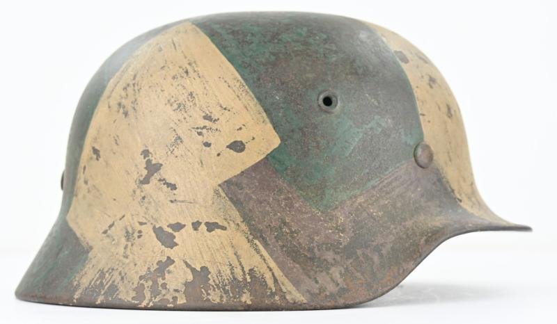 German KM M40 SD Coastal Artillery Camo Combat Helmet — image 7