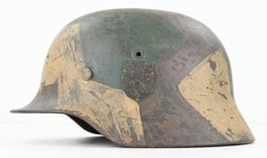 German KM M40 SD Coastal Artillery Camo Combat Helmet