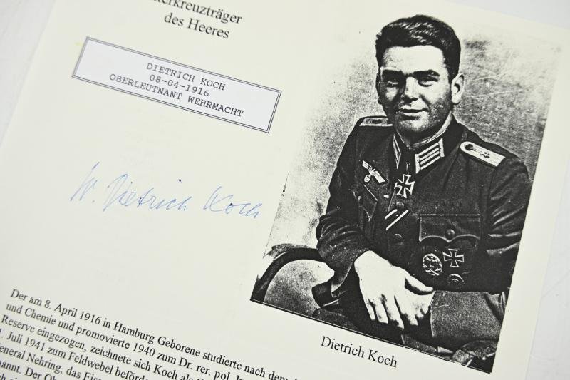 Signature of Wehrmacht Heer KC Recipient 'Dietrich Koch' — image 2
