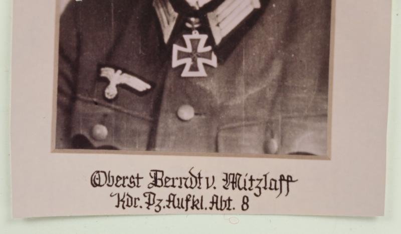 Signature of Wehrmacht Heer KC Recipient 'Berndt von Mitzlaff' — image 2
