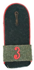 German WH EM Single Shoulderboard Artillery Rgt. 3