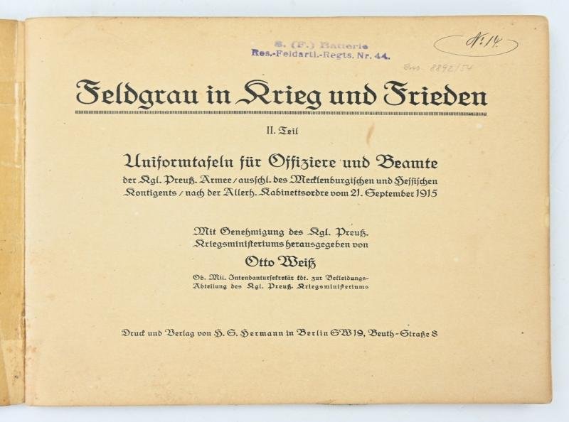 German WW1 Booklet 'Feldgrau in Kreig und Frieden' — image 2