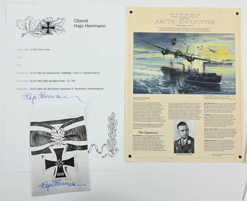 Signature of Luftwaffe KC-OLC&S Recipient 'Hajo Hermann' — image 3