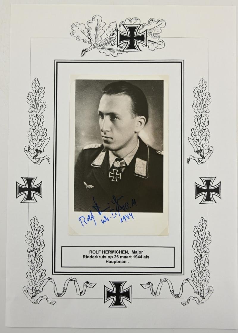 Signature of Luftwaffe KC &OLC Recipient ''Rolf-Günther Hermichen'' — image 2