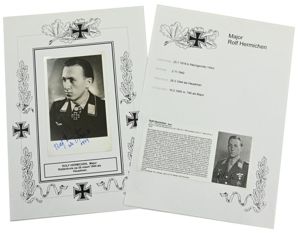 Signature of Luftwaffe KC &OLC Recipient ''Rolf-Günther Hermichen''