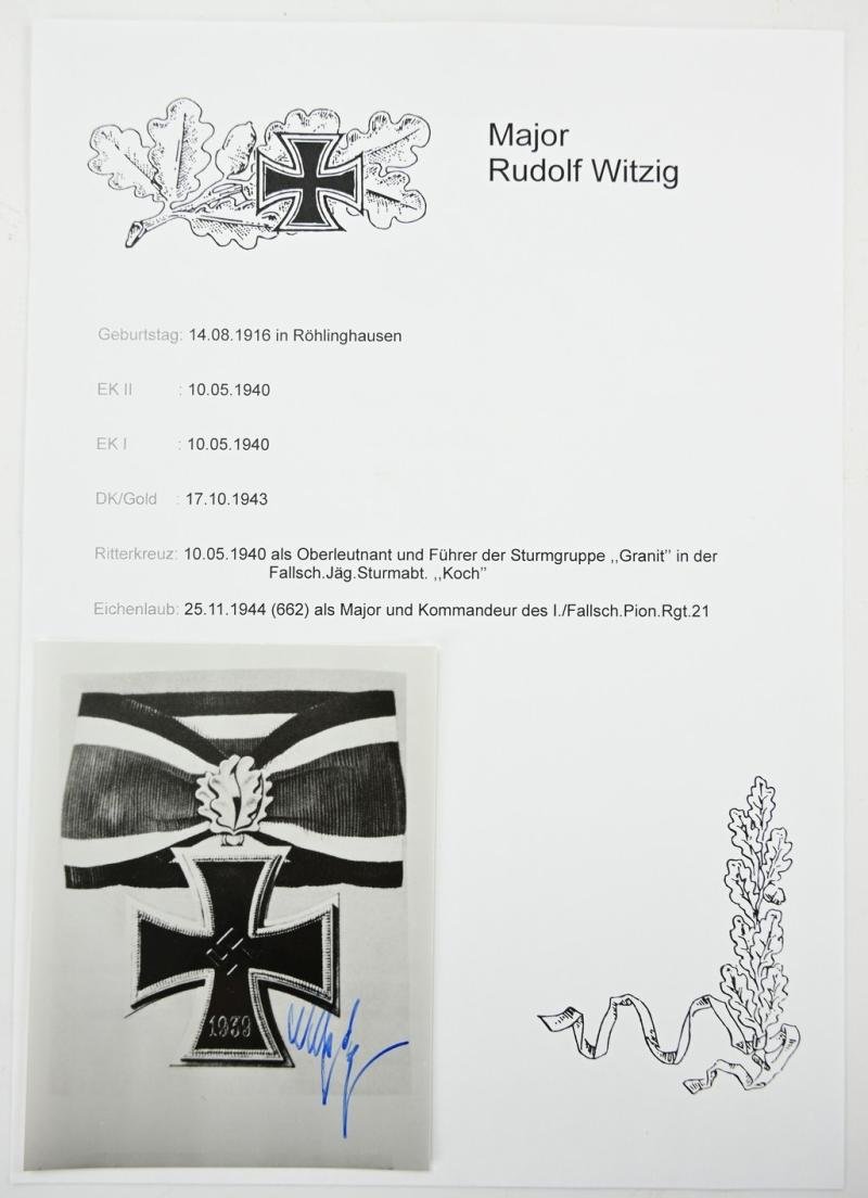 Signature of Luftwaffe KC-OLC Recipient 'Rudolf Witzig' — image 3