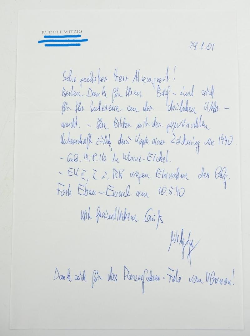 Signature of Luftwaffe KC-OLC Recipient 'Rudolf Witzig' — image 5