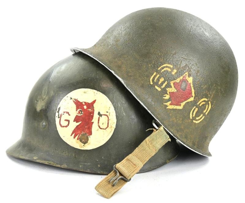 US WW2 Named M1 Swivel Bale Go Devils 60th Infantry Regiment Helmet — image 16