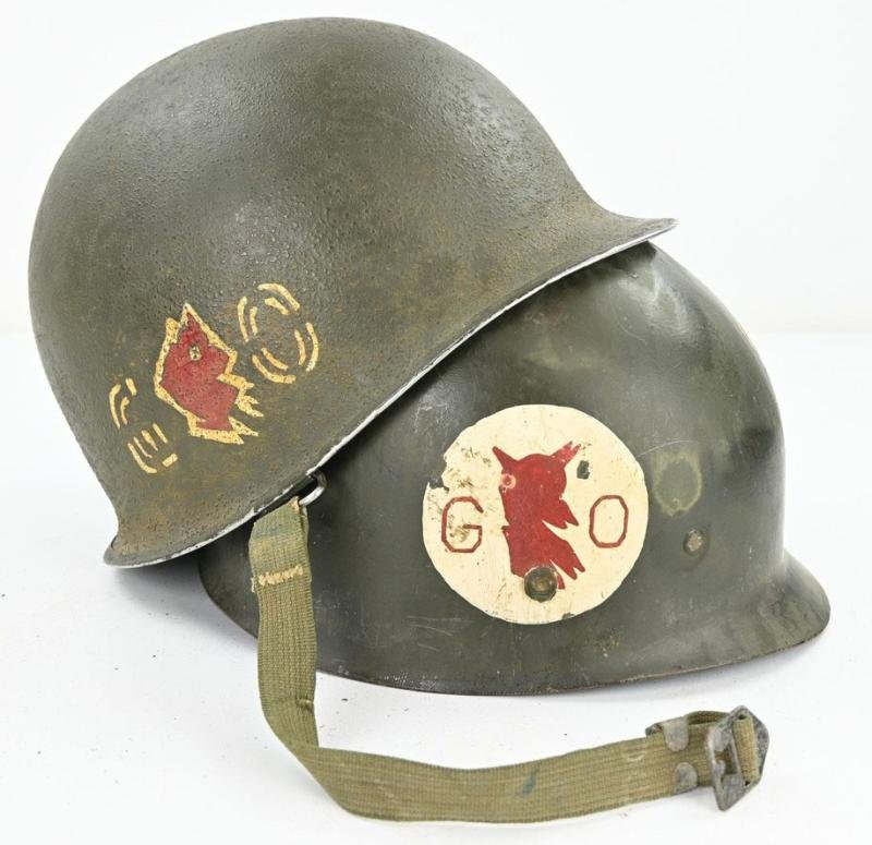 US WW2 Named M1 Swivel Bale Go Devils 60th Infantry Regiment Helmet — image 18