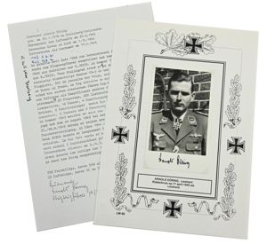 Signature of Luftwaffe KC Recipient ''Arnold Döring''
