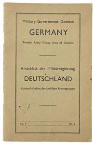 German Occupied Regulations Book 12th Army Group