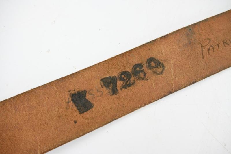 US WW2 Early EM Leather Belt — image 8
