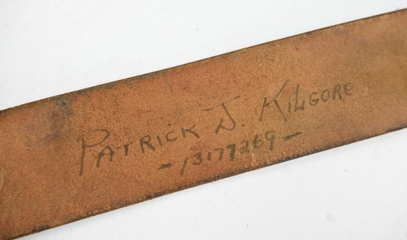 US WW2 Early EM Leather Belt — image 9