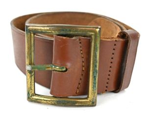 US WW2 Early EM Leather Belt