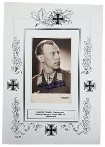 Signature of Luftwaffe KC Recipient 'Rudolf Donth'