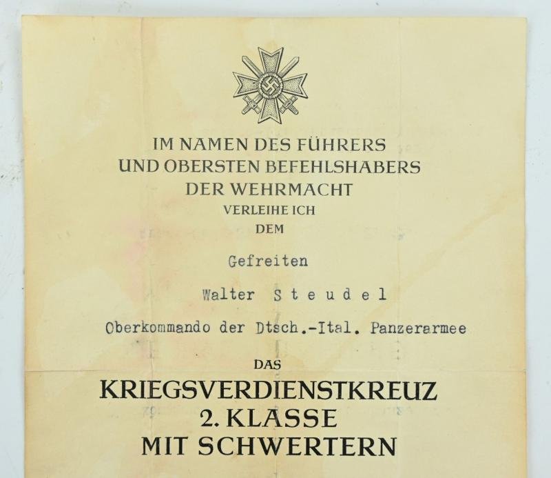 German WH DAK Afrika Korps Certificate / Erwin Rommel Facsimile — image 4