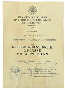 German WH DAK Afrika Korps Certificate / Erwin Rommel Facsimile