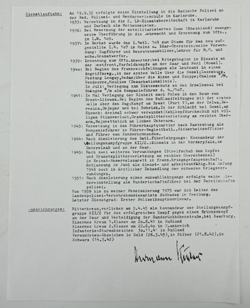 Signature of Wehrmacht Heer KC Recipient 'Hermann Kiefer' — image 3