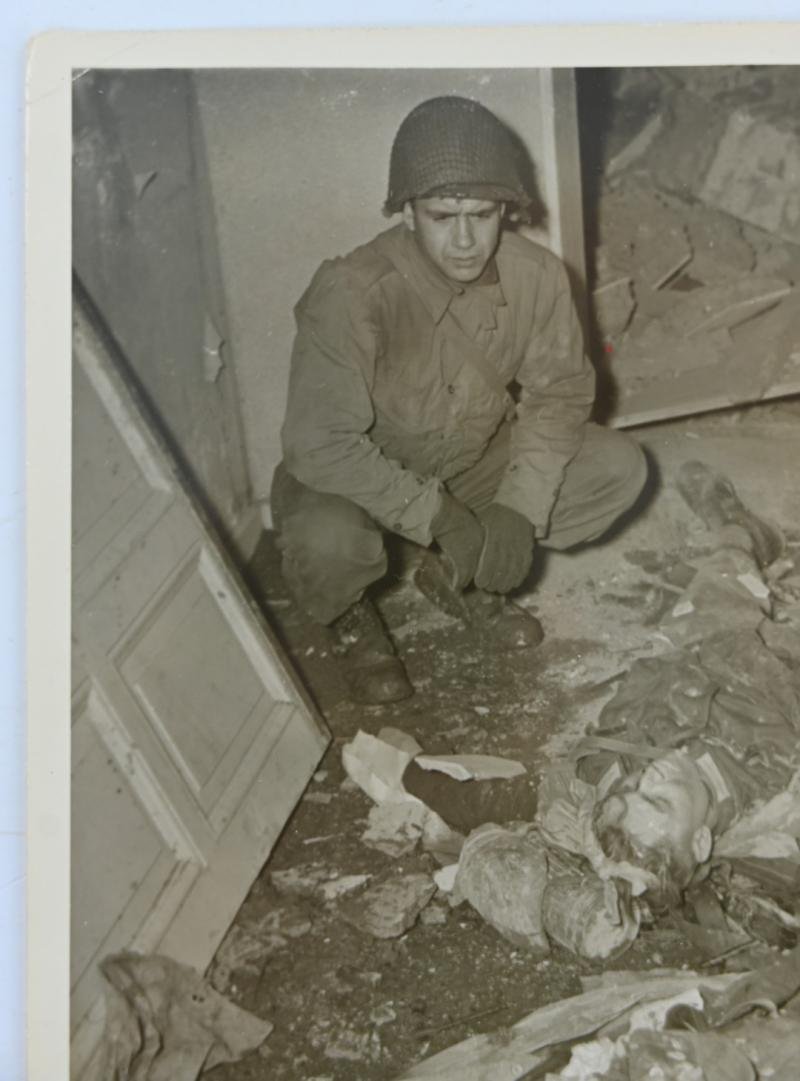 US WW2 Press Photo 'Dead Germans at Volkenrath' — image 3