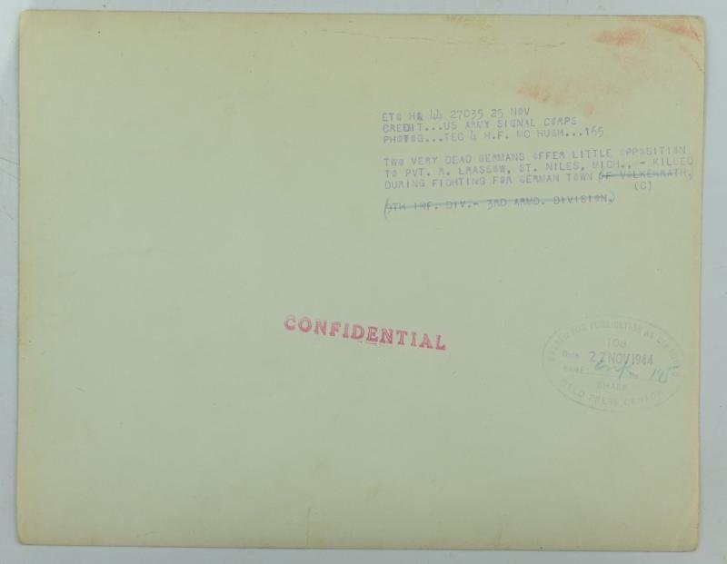 US WW2 Press Photo 'Dead Germans at Volkenrath' — image 4