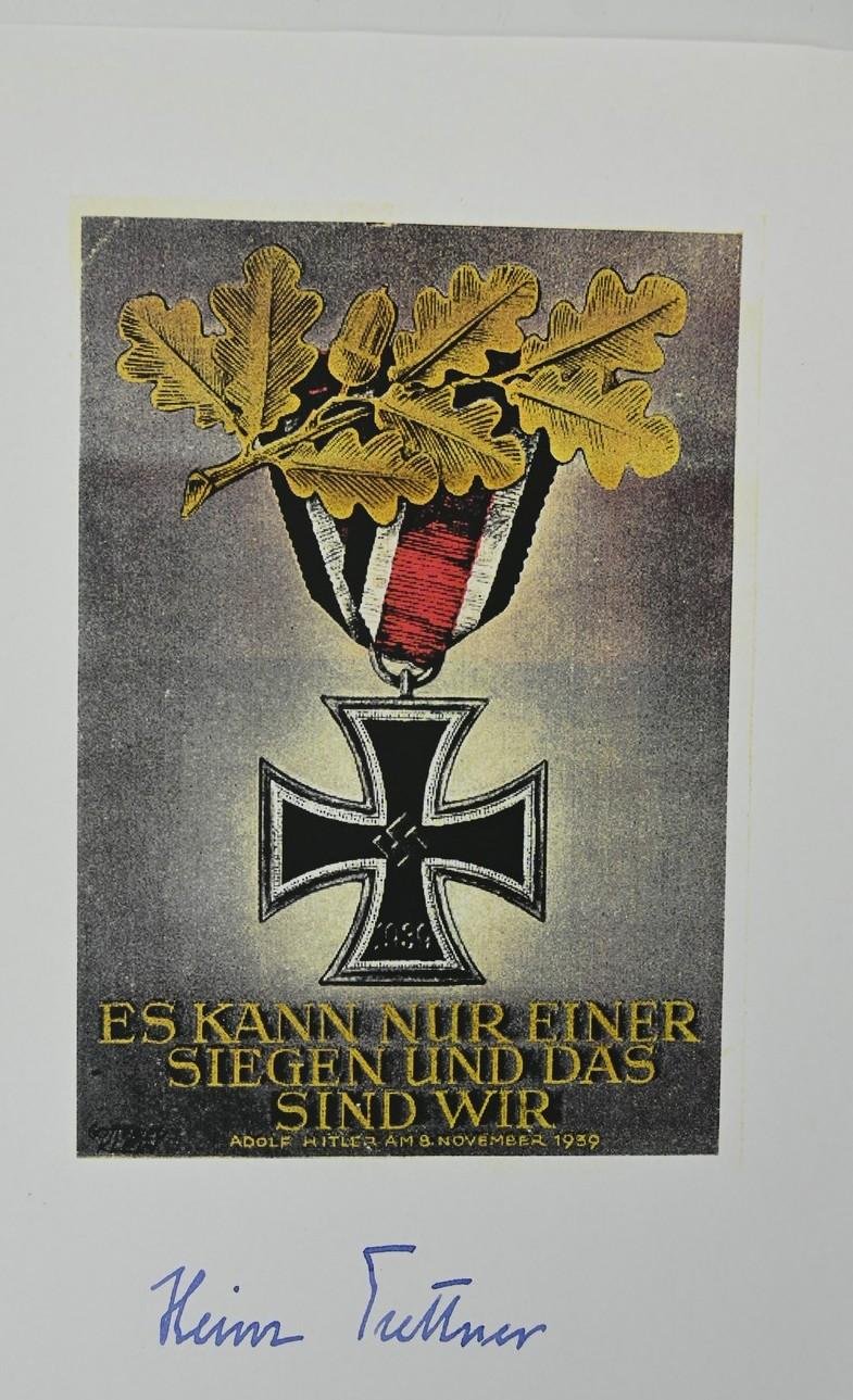 Signature of Luftwaffe KC-OLC Recipient 'Heinrich Trettner' — image 2