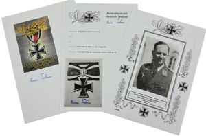Signature of Luftwaffe KC-OLC Recipient 'Heinrich Trettner'