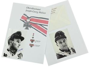 Signature of Wehrmacht Heer KC&OLC Recipient 'Josef-Georg Mulzer '